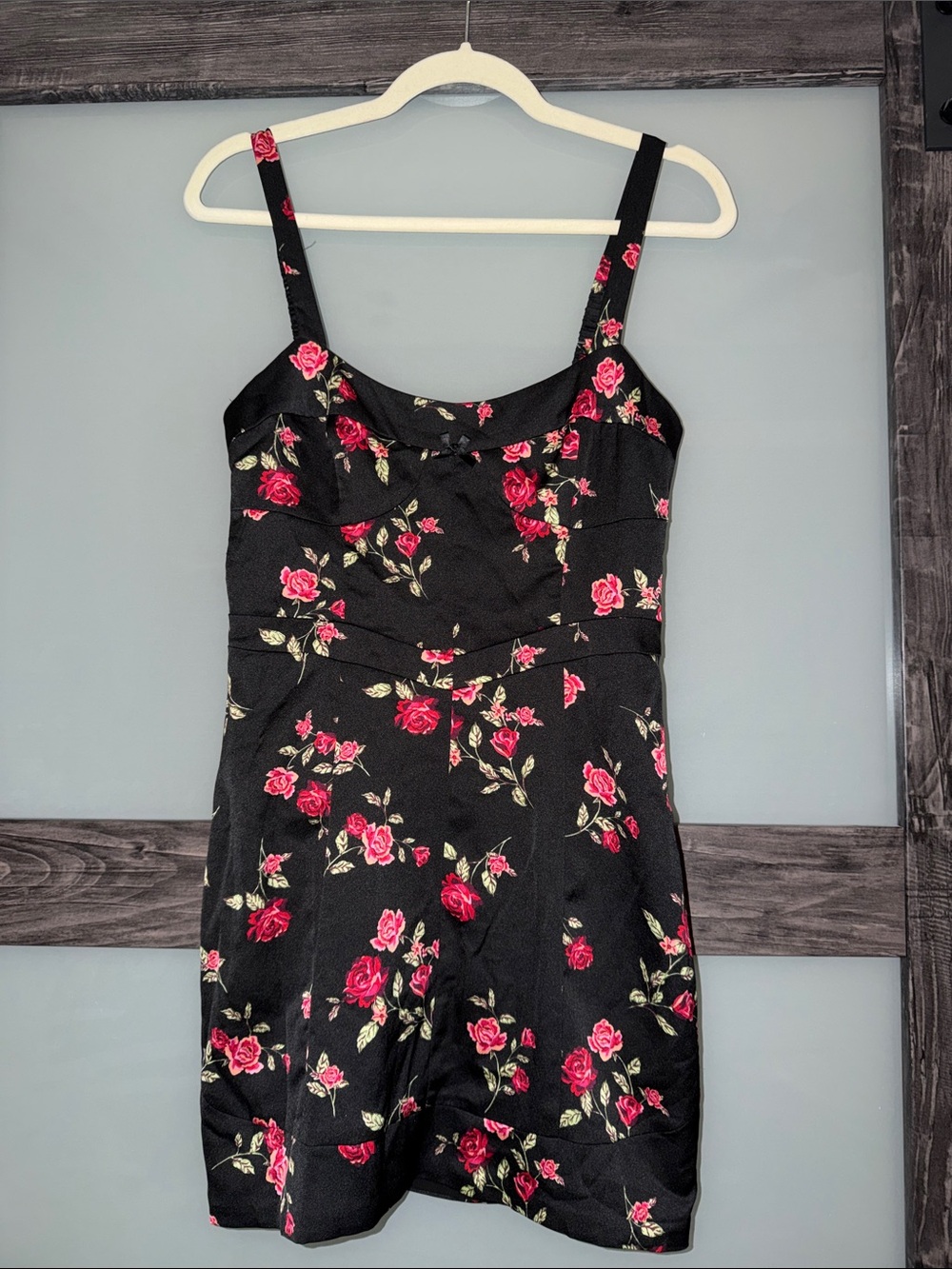 For love and lemons Black Floral corset style Mini Dress small